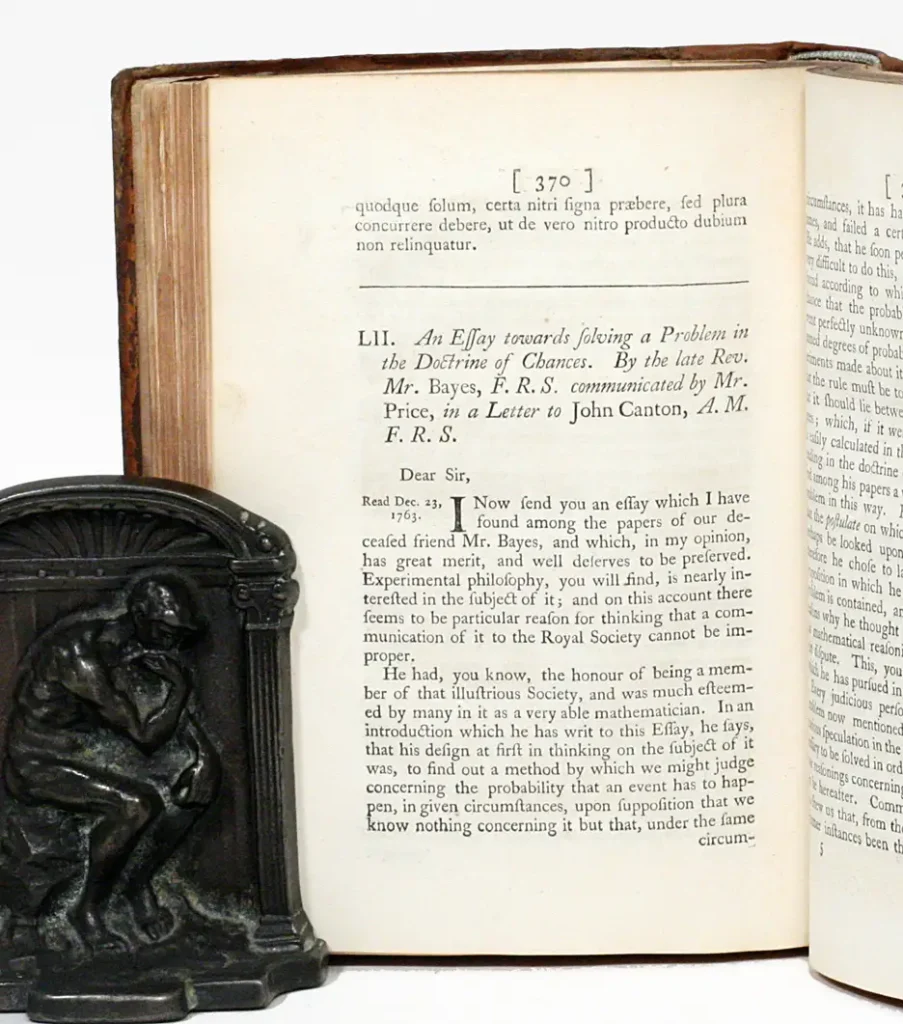 A book page on An Essay Towards Solving a Problem in the Doctrine of Chances